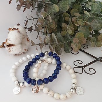 Bracelet pierres howlite marbré Serenity