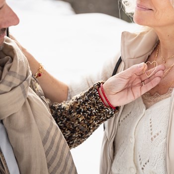 Charly necklace, large golden heart, 50 cm