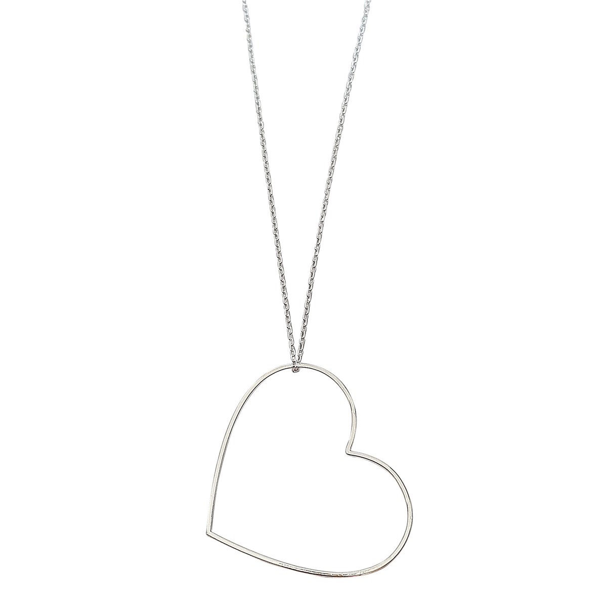 Collier Charly grand coeur argent 50 cm
