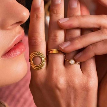 Bague ajustable en acier dorée