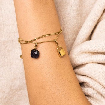 Charm cadenas en acier doré