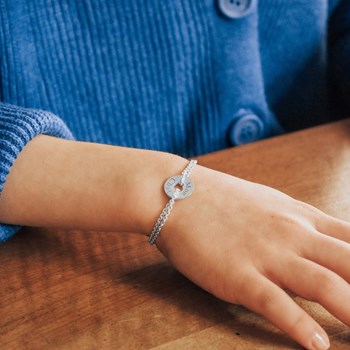 Bracelet chaine min jeton coeur argent 925 enfant - gravure MA CHÉRIE