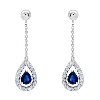 Boucles d'oreilles Brillaxis or blanc saphir oxydes