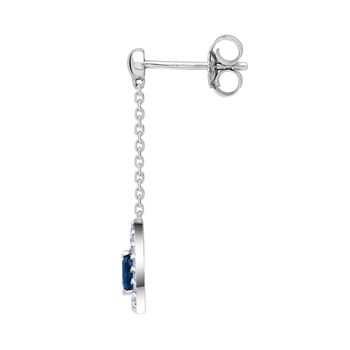 Boucles d'oreilles Brillaxis or blanc saphir oxydes