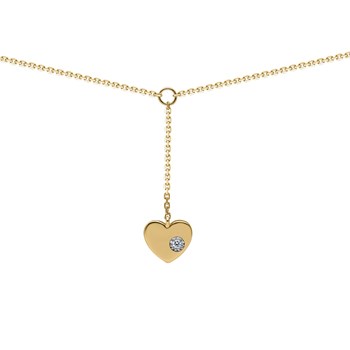 Pendentif Brillaxis or jaune coeur diamant