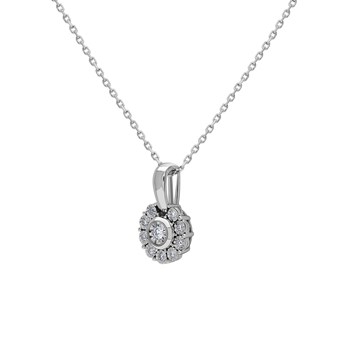 Collier Brillaxis or blanc 18 carats fleur diamant