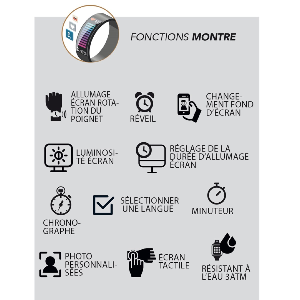 Montre connectée bracelet silicone SMARTY ARENA - vue 4