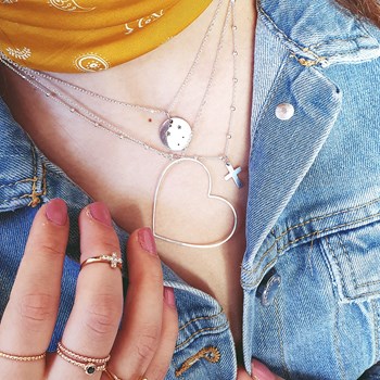 Collier mini boules argent 40 cm