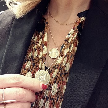 Collier minis boules femme or 50 cm