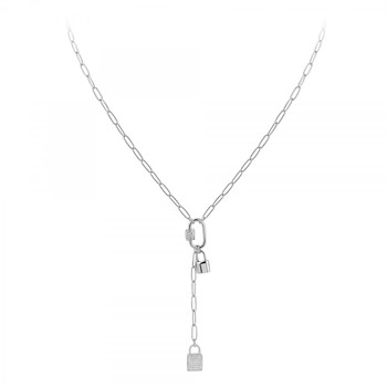SC Crystal padlock necklace with sparkling crystals