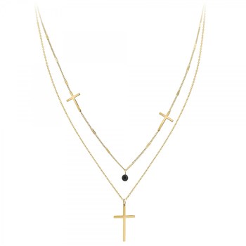 Collier croix par SC Bohème orné d'un Cristal scintillant