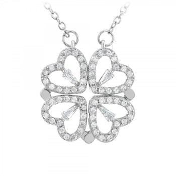 SC Crystal clover necklace with sparkling crystals