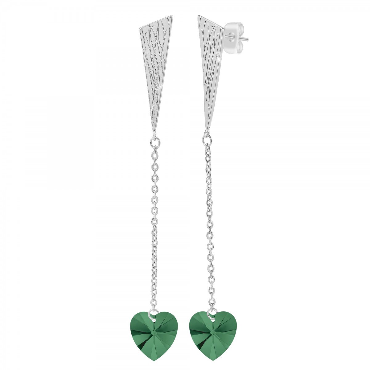 Boucles d'oreilles coeur SC Crystal ornées de Cristaux scintillants