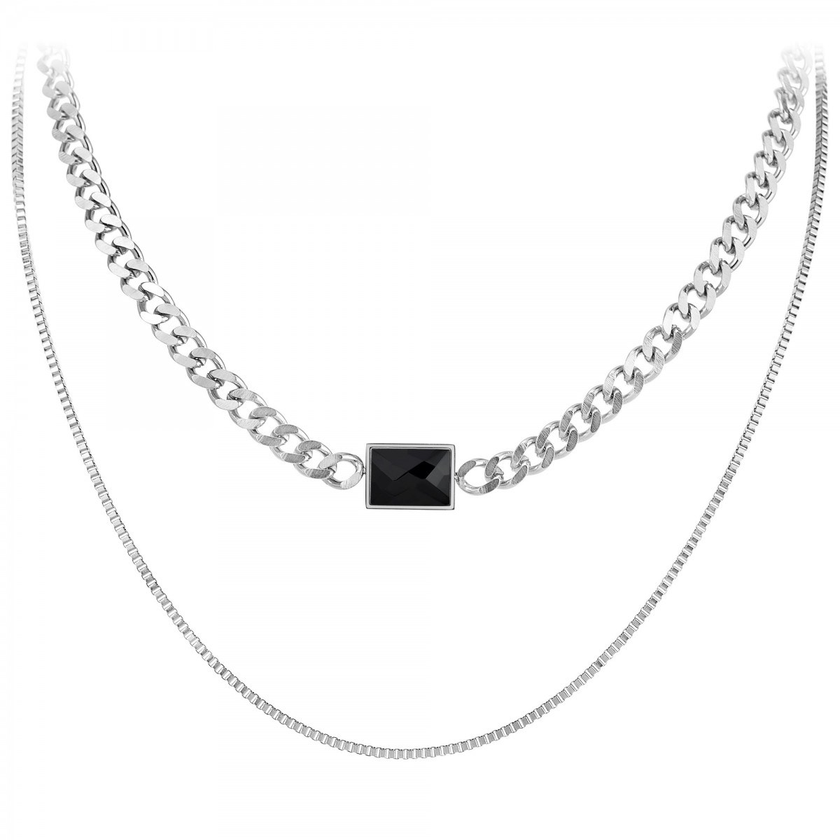 Collier SC Crystal en acier inoxydable