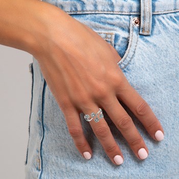 Bague ajustable SC Crystal ornée de Zirconium