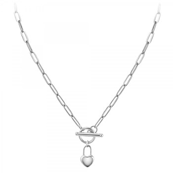 SC Crystal heart necklace in stainless steel