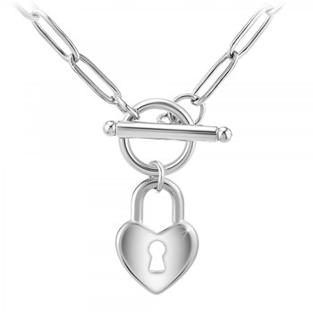 SC Crystal heart necklace in stainless steel
