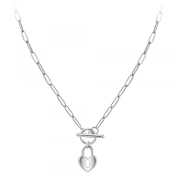 SC Crystal heart necklace in stainless steel