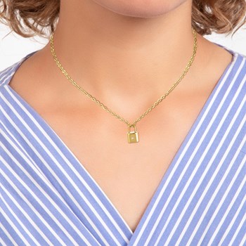 Collier cadenas par SC Bohème orné d'un véritable diamant