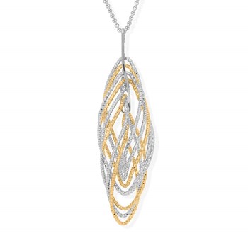 Collier Argent Et Doré Diamanté Allégro