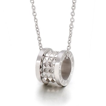Necklace with studded ring pendant PATTY