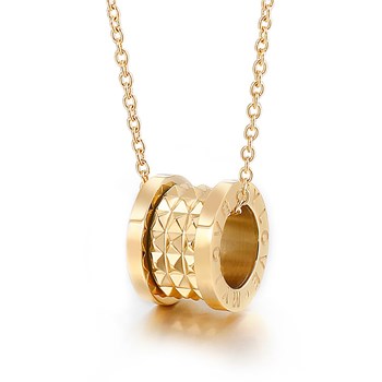 Necklace with studded ring pendant PATTY