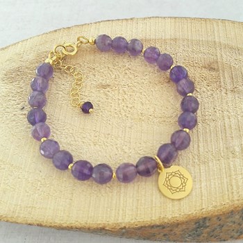Armband Amethist Chakra Sahasrara Zilver 925 Verguld
