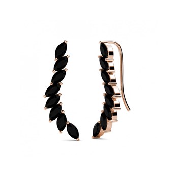 Clematis earrings - Rose and Black Gold