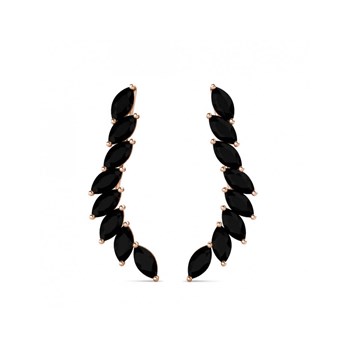 Clematis earrings - Rose and Black Gold