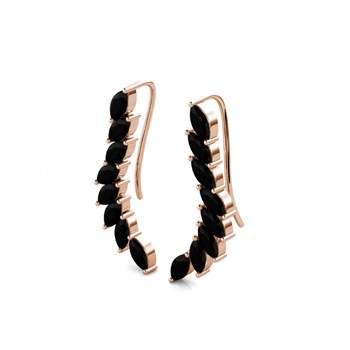 Clematis earrings - Rose and Black Gold