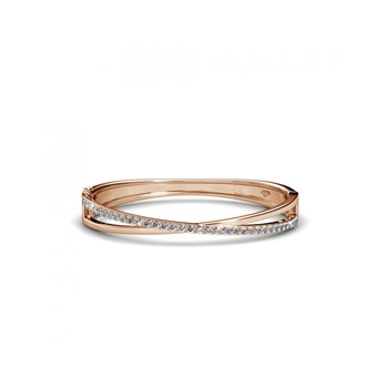 Criss Bangle Bracelet - Rose Gold and Crystal