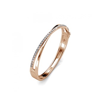 Criss Bangle Bracelet - Rose Gold and Crystal