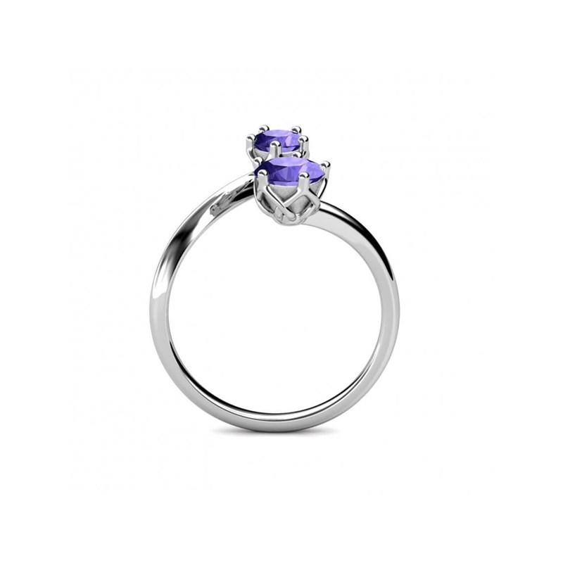Bague Birth Stone - Argenté et Violet - vue 3