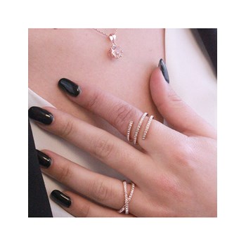 Bague X - Or Rosé et Cristal