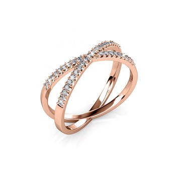 Bague X - Or Rosé et Cristal