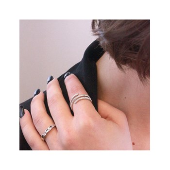 Bague Spiral - Argenté et Cristal