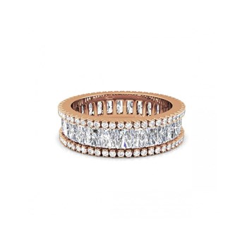 Bague Glamour Lock - Or Rosé et Cristal