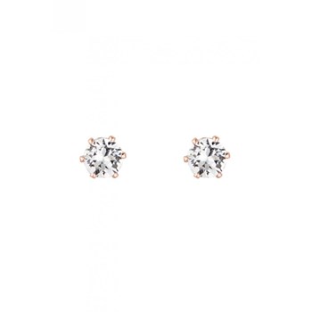 Solitaire Earrings Size L - Rose Gold and Crystal