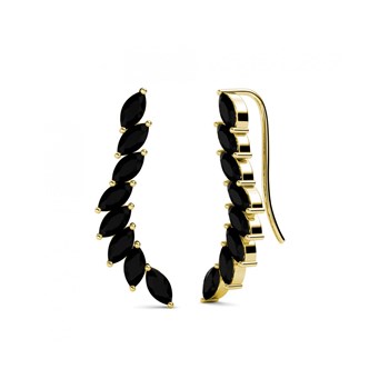 Clematis oorbellen - Goud en zwart