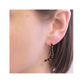 Clematis oorbellen - Goud en zwart