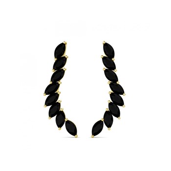 Clematis oorbellen - Goud en zwart