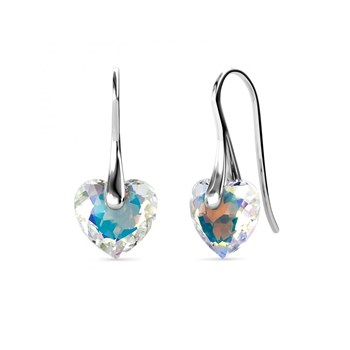 Crystaline Heart earrings - Silver and brilliant white