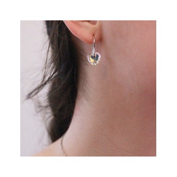 Crystaline Heart earrings - Silver and brilliant white
