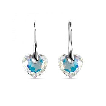 Crystaline Heart earrings - Silver and brilliant white