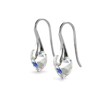 Crystaline Heart earrings - Silver and brilliant white