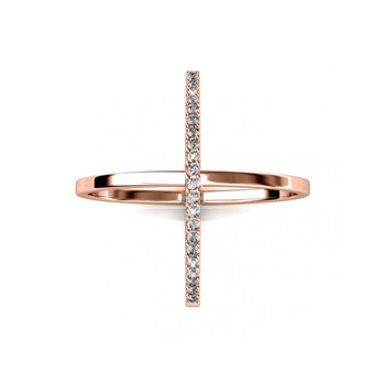 Bague X Duo - Or Rosé et Cristal