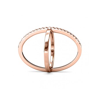 Bague X Duo - Or Rosé et Cristal