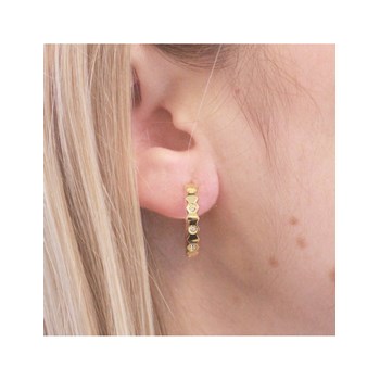 Curved Earrings - Gold and Crystal