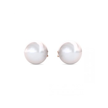 Full Moon Pearl earrings - Rose Gold and Crystal