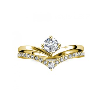 Bague Zinnia - Doré et Cristal